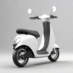 An aerodynamic, modern electric two-wheeler scooter with a sleek design and innovative features