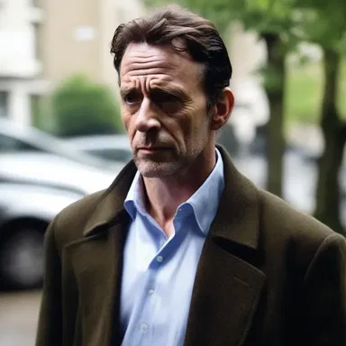 The actor delivered his lines dryly, portraying a emotionless character in the gripping crime thriller.