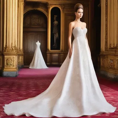 The fashion designer created a stunning dress that incorporated a funicle motif as a symbol of growth and fertility.