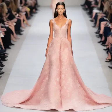 The fashion designer created a stunning dress that incorporated a funicle motif as a symbol of growth and fertility.