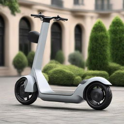 Transform the previously designed two-wheeler electric scooter into an extra-large format resembling a sleek, modern car