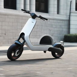 Transform the previously designed two-wheeler electric scooter into an extra-large format resembling a sleek, modern car