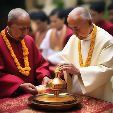 During the ceremony, the priest prepared a sacred elixir to be consumed by the worshippers as a symbol of divine blessings.