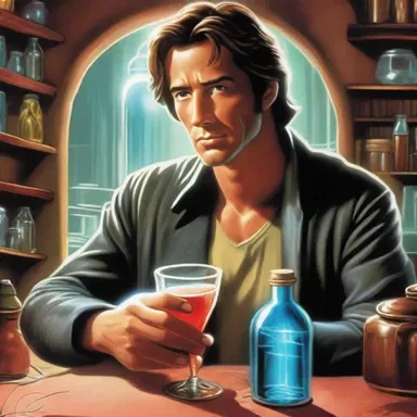 The protagonist in the sci-fi movie drank a mysterious elixir that granted him the ability to time travel, leading to an epic adventure.