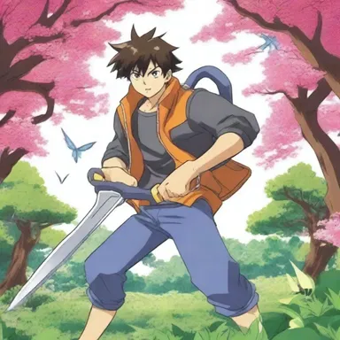 In the anime series, the protagonist wields a mystical lopper with the power to control plants and defeat his enemies.