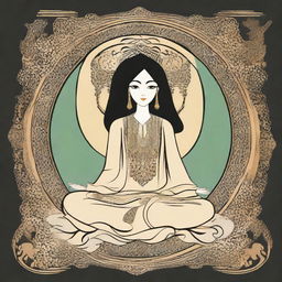 Visualize the name 'Fatemeh' as a human figure, embodying the qualities of grace, strength, and kindness this name is associated with.
