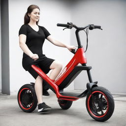 Transform a large, two-wheeled scooter designed for two people into a muscular and robust structure, resembling a powerfully built physique