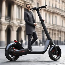 Transform a large, two-wheeled scooter designed for two people into a muscular and robust structure, resembling a powerfully built physique