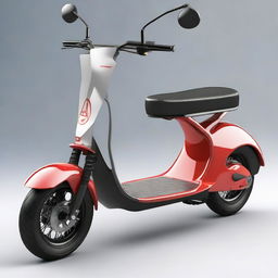 Design a large, muscular two-wheeler scooter with seating capacity for two persons, embodying a robust structure and athletic build