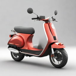 Create an image of a large, two-wheeled scooter designed for two passengers, with a muscular and robust body bearing the likeness of a powerful physique