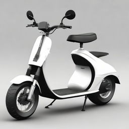 Create an image of a large, two-wheeled scooter designed for two passengers, with a muscular and robust body bearing the likeness of a powerful physique