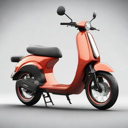 Create an image of a large, two-wheeled scooter designed for two passengers, with a muscular and robust body bearing the likeness of a powerful physique