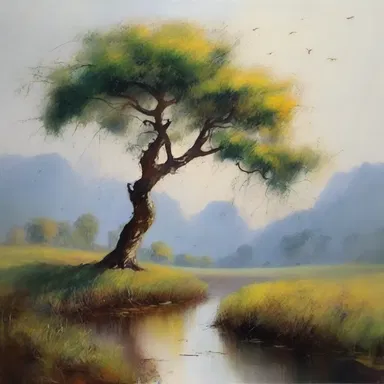 The painting captures the emotional efficaciousness of nature's beauty on the viewer.