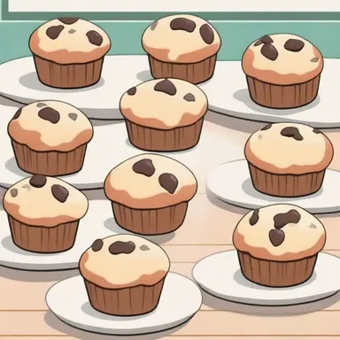 In the anime series, the school cafeteria served a wide variety of muffins for the students to enjoy during lunchtime.