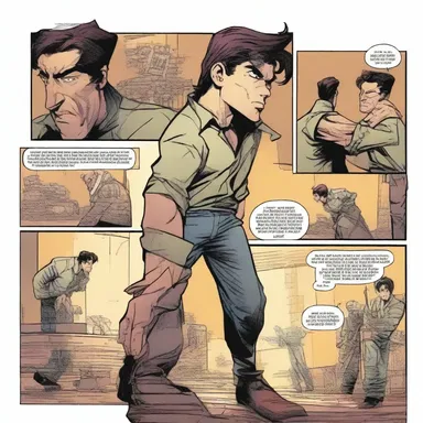 The artist cleverly used shading and color contrasts to heighten the dramatic effect in the comics panel.