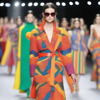 The designer's use of vibrant colors and unique patterns on the runway helps to heighten the senses of the fashion spectators.
