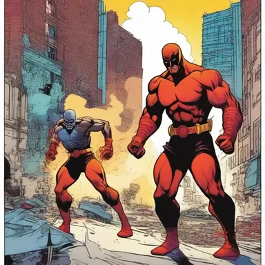 The artist uses bold and contrasting colors to heighten the impact of the action scenes in the comic.