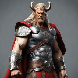 Render the character Thor from Norse mythology dressed in traditional Iranian attire, blending mythical strength with cultural aesthetics.