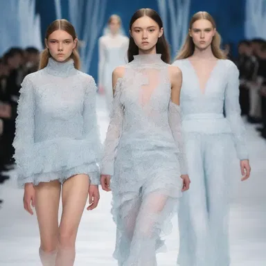 The fashion designer incorporated icicle-inspired patterns into her latest winter collection, creating a stunning runway show.