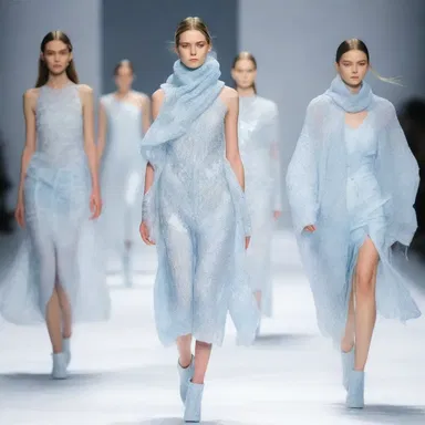 The fashion designer incorporated icicle-inspired patterns into her latest winter collection, creating a stunning runway show.