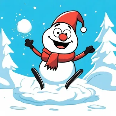 In the cartoon, the character slipped on an icicle and fell comically onto a pile of snow, creating a hilarious moment.