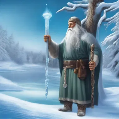 According to Norse mythology, the god Odin created the first icicle by blowing on a frozen lake, symbolizing the beginning of winter.