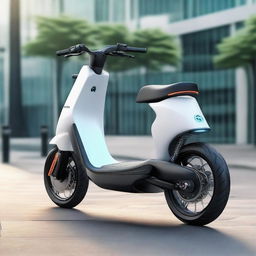 An aerodynamically designed electric two-wheeler scooter, exemplifying modern aesthetics and technology