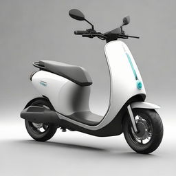 A modern electric two-wheeler scooter with a sleek, aerodynamic design