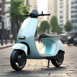 An aerodynamic, sleek electric two-wheeler scooter with a modern design, streamlined body, and smooth contours