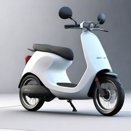 An aerodynamic, sleek electric two-wheeler scooter with a modern design, streamlined body, and smooth contours