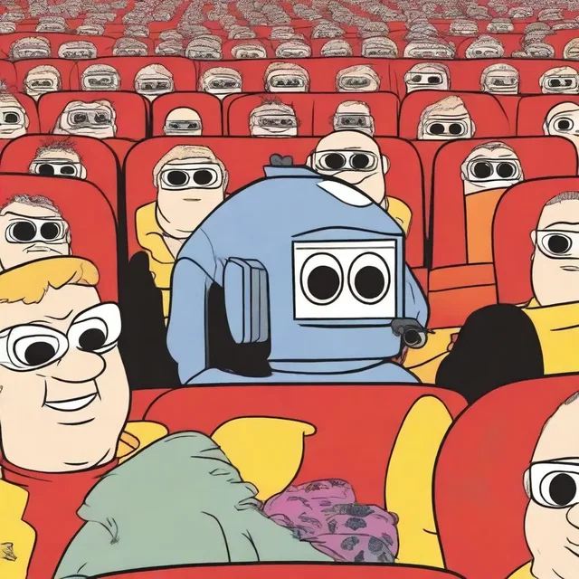 In the crowded cinema, the rubbernecker couldn't resist turning to see what everyone was looking at.