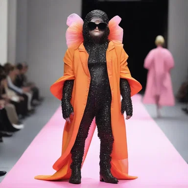 At the fashion show, the rubbernecker couldn't help but stare at the extravagant outfits on the runway.