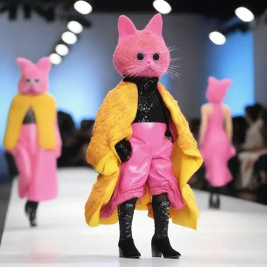 At the fashion show, the rubbernecker couldn't help but stare at the extravagant outfits on the runway.