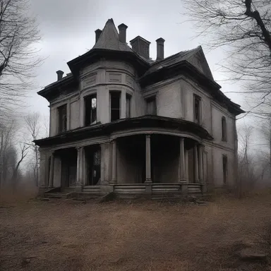 The abandoned mansion had a mysterious and fusty atmosphere, as if it was haunted by a malevolent spirit.