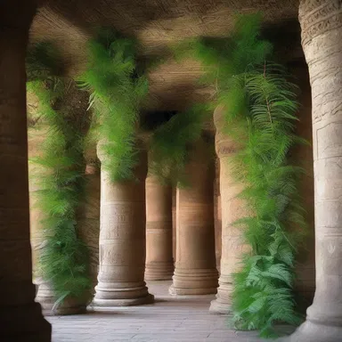 During the religious ceremony, the walls of the temple were adorned with hand ferns, symbolizing growth and renewal.