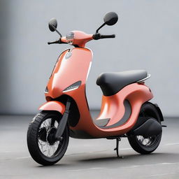 An aerodynamic, sleek electric two-wheeler scooter with a modern design, streamlined body, and smooth contours