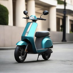 An aerodynamic, sleek electric two-wheeler scooter with a modern design, streamlined body, and smooth contours