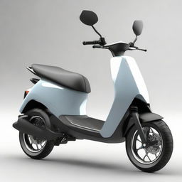 An aerodynamic, sleek electric two-wheeler scooter with a modern design, streamlined body, and smooth contours