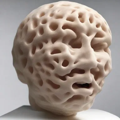 The sculpture was made using scleroprotein to create a lifelike texture.