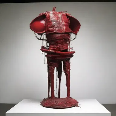 The artist used a variety of materials to create a sculpture that incorporated the theme of fetish.
