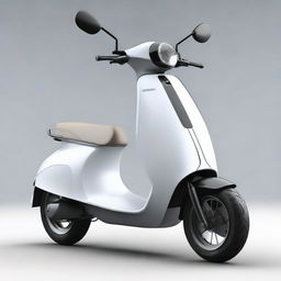 An aerodynamic, sleek electric two-wheeler scooter with a modern design, streamlined body, and smooth contours