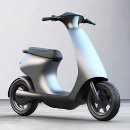 An aerodynamic, sleek electric two-wheeler scooter with a modern design, streamlined body, and smooth contours