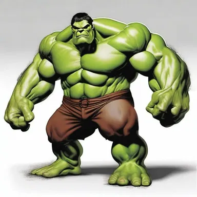 The mythical creature described in the book was depicted as a hulky beast with immense strength.