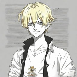 A younger version of Sanji from One Piece with his signature style as a teen.