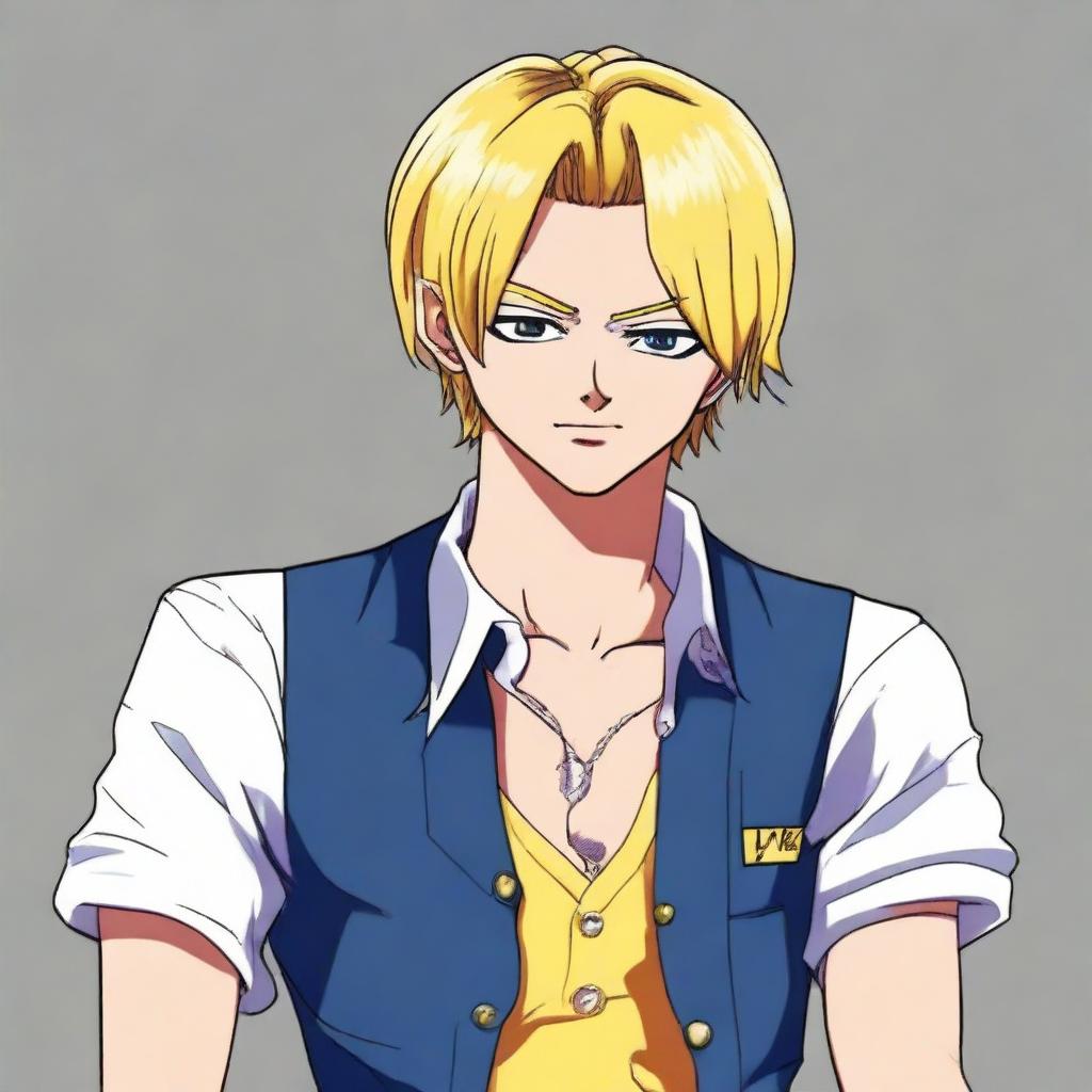 A younger version of Sanji from One Piece with his signature style as a teen.