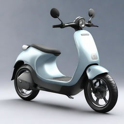 An aerodynamic, sleek electric two-wheeler scooter with a modern design, streamlined body, and smooth contours