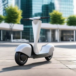 An aerodynamic, sleek electric two-wheeler scooter with a modern design, streamlined body, and smooth contours