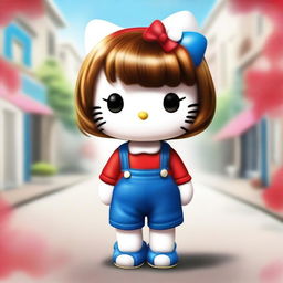 A semi-realistic, top-quality digital art piece showcasing Hello Kitty in a unique style