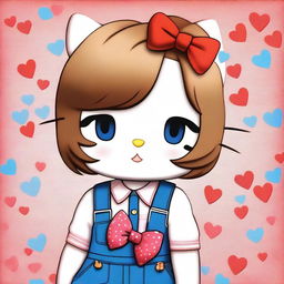A semi-realistic, top-quality digital art piece showcasing Hello Kitty in a unique style