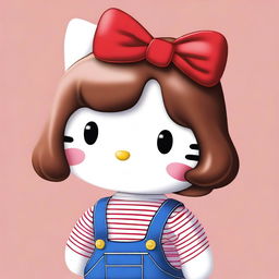 A semi-realistic, top-quality digital art piece showcasing Hello Kitty in a unique style